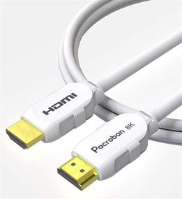 img 4 attached to Ultimate High-Definition Experience: Pacroban 8K HDMI Cable White (10FT)