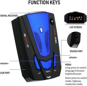 img 4 attached to 🚗 Berfee Radar Detector: Voice Alert and Car Speed Alarm System with 360 Degree Detection, LED Display | FCC Approved