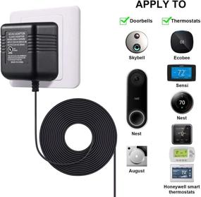img 3 attached to Black 24 Volt Transformer & C Wire Adapter for Ecobee, Nest, Honeywell Smart WiFi Thermostats, Ring, Blink Video, Nest Hello, Skybell, August Doorbell: Power Supply Compatibility