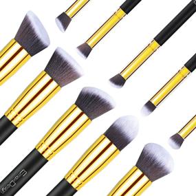 img 3 attached to 💄 EmaxDesign 10+1 Makeup Brush Set: 10 Professional Brushes for Foundation, Blending, Blush, Eye, Face, Liquid, Powder, Cream Cosmetics & 1 Rose Red Beauty Sponge Blender