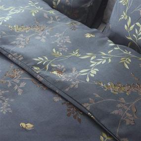 img 2 attached to 👑 Cozyholy Luxury Royal Style Duvet Cover Set with Baroque Design, Vintage Bohemian Vibes, and Ultra Soft Zipper Closure - Queen Size, Dark Grey with Luxury Golden Leaf Pattern