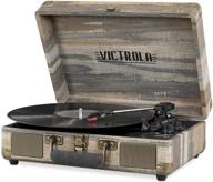 🎵 victrola vintage 3-speed bluetooth suitcase record player with built-in speakers, enhanced turntable audio sound, includes bonus stylus, farmhouse design (vsc-550bt-fsg) logo