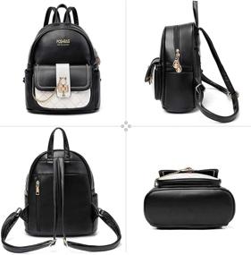 img 3 attached to PoshBag Backpack Leather Satchel Shoulder Women's Handbags & Wallets and Fashion Backpacks