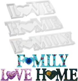 img 4 attached to 🏡 Resin Word Casting Molds - Set of 3 Love Home Family Signs | Silicone Epoxy Letters Mold for DIY Crafts, Table Decor, Housewarming Gift, Wedding Décor & Mother's Day