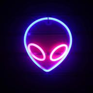 wanxing alien neon signs: vibrant pink/ blue led lights for stylish bedroom, hotel, shop, or office wall decor – perfect party supply and gift логотип