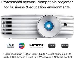 img 3 attached to 🖥️ Optoma EH335 1080p DLP Professional Projector: Powerful 3,600 Lumens, Perfect for Business Presentations & Classrooms, Network Control, Long-Lasting Lamp, Built-In Speaker, Portable Size