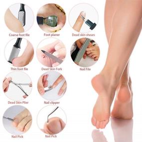 img 1 attached to 💅 Pedicure KIT Professional 15 in 1: Stainless Steel Foot Care Set for Salon or Home Use