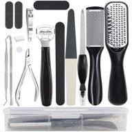 💅 pedicure kit professional 15 in 1: stainless steel foot care set for salon or home use logo