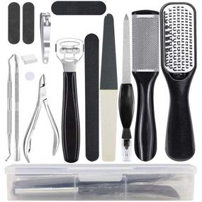 img 4 attached to 💅 Pedicure KIT Professional 15 in 1: Stainless Steel Foot Care Set for Salon or Home Use