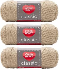 img 2 attached to 🧶 Red Heart Classic Yarn Tan 3-Pack E267 3.5 Oz - Durable and Versatile Yarn Bundle for All Your Crafting Needs