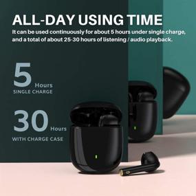 img 1 attached to 🎧 Black iKF Find Pro Wireless Earbuds | Waterproof Bluetooth 5.0 in-Ear Headphones with Built-in Mic | Volume Control Stereo TWS Earphones for Sports | Charging Case Included