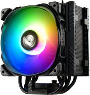 enermax ets-t50 axe адресуемый rgb воздушный охладитель цп с тепловыделением 230 вт + для amd am4/intel lga 1700/1200/1151 универсальное гнездо 5 тепловых трубок с прямым контактом 120 мм вентилятора pwm черного цвета логотип