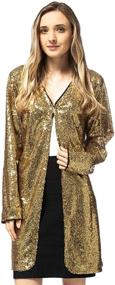 img 4 attached to 💫 Sparkle in Style with Anna-Kaci Women's Open Front Sequin Coat: Las Vegas Blazer for the Perfect Club, Party, or Cocktail Look!