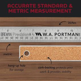 img 1 attached to 📏 Breman Precision Metal Ruler Inch: Accurate Measuring Tool for Precision Work