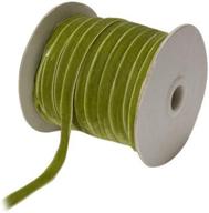 🎀 3/8-inch width parrot green velvet ribbon by may arts logo