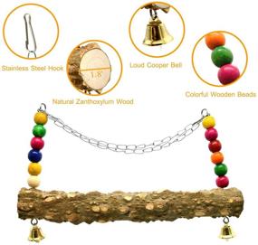 img 1 attached to Mrli Pet Chicken Swing Toys - Natural Wooden Hens & Large Bird Parrot Macaw Training Equipment