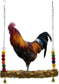 img 3 attached to Mrli Pet Chicken Swing Toys - Natural Wooden Hens & Large Bird Parrot Macaw Training Equipment
