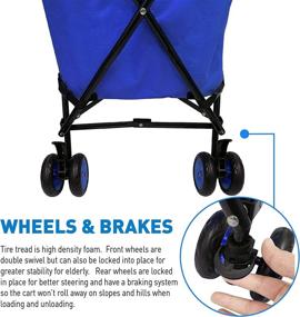 img 2 attached to Easily Portable EasyGo Folding Rolling Cart with Removable Canvas Bag - Ideal for Grocery Shopping, Laundry, and Utility Purposes - Versatile Wheels Ensure Smooth Mobility