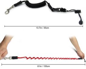 img 3 attached to 🚣 NKTM Elastic Kayak Canoe Paddle Leash - Safety Lanyard Cord for Fishing Rods/Poles - Black/Red (2 Pack)