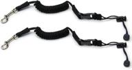 🚣 nktm elastic kayak canoe paddle leash - safety lanyard cord for fishing rods/poles - black/red (2 pack) logo