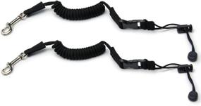 img 4 attached to 🚣 NKTM Elastic Kayak Canoe Paddle Leash - Safety Lanyard Cord for Fishing Rods/Poles - Black/Red (2 Pack)