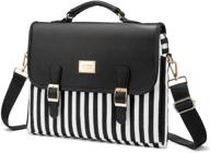 stylish laptop bag for women: cute stripe-black computer bag with 14-inch laptop sleeve, perfect for work and college logo