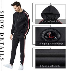 img 1 attached to Hooded Athletic Tracksuit Casual Jogging Sports & Fitness for Team Sports