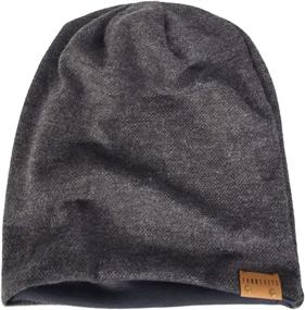 img 3 attached to 🧢 VECRY Men's Large Skullcap Knit Hat - Oversized Slouch Beanie for Trendy Style and Warmth