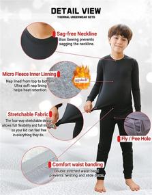 img 1 attached to 👕 TINFL Boys Kids Aeroheat Thermal Underwear Base Layers for 4-14 Years - Warm Christmas Pajama Lined Long John Set