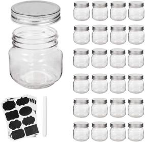 img 4 attached to Accguan 8oz Mason Jars with Regular Lids and Bands - 24 Pack for Jam, Honey, Wedding & Shower Favors, Baby Foods