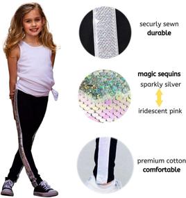 img 3 attached to 🌟 Sparkling Glitter Sequin Legging T-Shirt Set - Girls' Clothing for Stylish Leggings