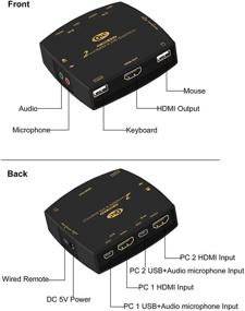 img 2 attached to 🔗 Enhanced Connectivity: CKL HDMI KVM Switch 2 Port with 4K@60Hz 4:4:4 & Cables