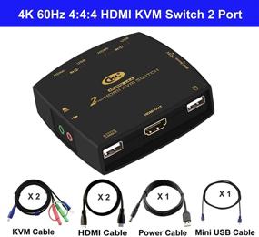 img 3 attached to 🔗 Enhanced Connectivity: CKL HDMI KVM Switch 2 Port with 4K@60Hz 4:4:4 & Cables