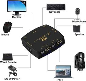 img 1 attached to 🔗 Enhanced Connectivity: CKL HDMI KVM Switch 2 Port with 4K@60Hz 4:4:4 & Cables