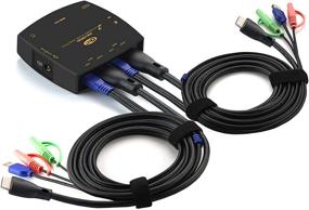 img 4 attached to 🔗 Enhanced Connectivity: CKL HDMI KVM Switch 2 Port with 4K@60Hz 4:4:4 & Cables