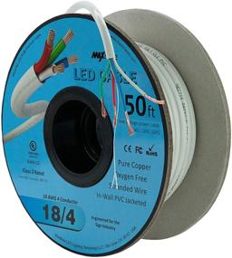 img 3 attached to 🔊 50ft. Spool of UL/cUL Class 2 In-Wall Jacketed Pure Copper Speaker Wire – 18AWG Low Voltage LED Cable with 4 Conductor