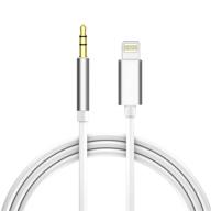 🍎 apple mfi certified aux cord for iphone, lightning to 3.5mm male stereo audio cable adapter compatible with iphone 12/12 pro/11/xs/xr/x/8/7/6/ipad for car/home stereo, speaker, headphone (3.3ft, white) logo