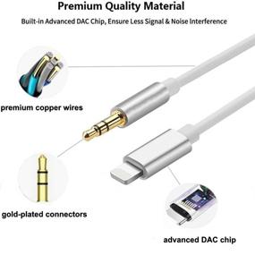 img 2 attached to 🍎 Apple MFi Certified Aux Cord for iPhone, Lightning to 3.5mm Male Stereo Audio Cable Adapter Compatible with iPhone 12/12 Pro/11/XS/XR/X/8/7/6/iPad for Car/Home Stereo, Speaker, Headphone (3.3Ft, White)