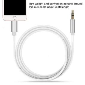 img 1 attached to 🍎 Apple MFi Certified Aux Cord for iPhone, Lightning to 3.5mm Male Stereo Audio Cable Adapter Compatible with iPhone 12/12 Pro/11/XS/XR/X/8/7/6/iPad for Car/Home Stereo, Speaker, Headphone (3.3Ft, White)