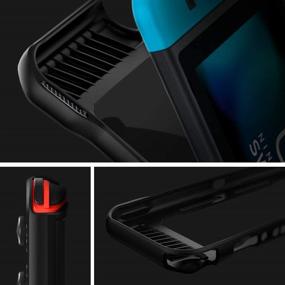 img 2 attached to 🎮 Spigen Rugged Armor Nintendo Switch Case - Matte Black with Strap: Ultimate Protection