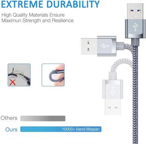 img 3 attached to Кабель Capshi [2 шт., 6,6 фт] USB на USB - USB 3.0 A на A мужской-мужской - Совместим с ноутбуком, жестким диском, камерой и др.