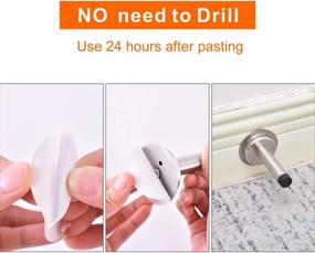 img 1 attached to Premium 3.3&#34; Door Stopper Wall Protector (4 PCS) with Powerful 3M Adhesive - Silent & Impact-Resistant Silicone Door Stop Guards for Door Knobs - Enhanced Door Bumper for Total Wall Surface Protection