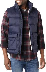 img 4 attached to 🧥 Water-Resistant Sherpa-Lined Puffer Vest for Men by Amazon Essentials