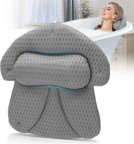 img 4 attached to ESSORT Spa Pillow: 4D Air Mesh Luxury Soft Bath Cushion 🧖 for Neck, Head & Shoulder Support in Hot Tub, Spas - Grey