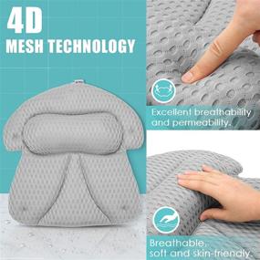 img 2 attached to ESSORT Spa Pillow: 4D Air Mesh Luxury Soft Bath Cushion 🧖 for Neck, Head & Shoulder Support in Hot Tub, Spas - Grey