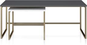 img 1 attached to Stylish and Functional CosmoLiving Scarlett Nesting Coffee and End Tables - Graphite Gray and White Marble