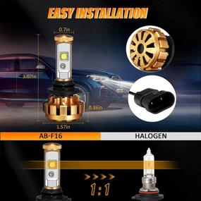 img 3 attached to Auxbeam 9006 LED Light Bulbs - Super Bright 60W 6000lm Fog 🔆 Light Bulbs - XHP50 Chip Conversion Kits - F-16 Series (Pack of 2)