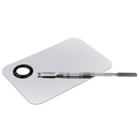 img 2 attached to 🔪 obmwang Professional Stainless Steel Makeup Palette Spatula Tool - Ideal for Nail Art, Eye Shadow, Eyelash Makeup - Lightweight and Blending - 5.9 x 3.9 inches