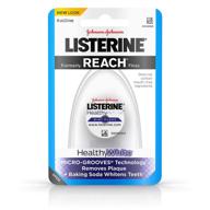 🦷 listerine healthy white interdental floss with baking soda - promote oral care & hygiene, mint flavor (pack of 2, 30 yards) logo