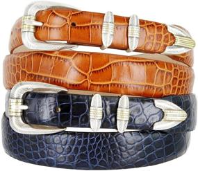 img 1 attached to 🐊 Genuine Italian Leather Designer Alligator Men's Belts & Accessories: Unparalleled Style and Quality